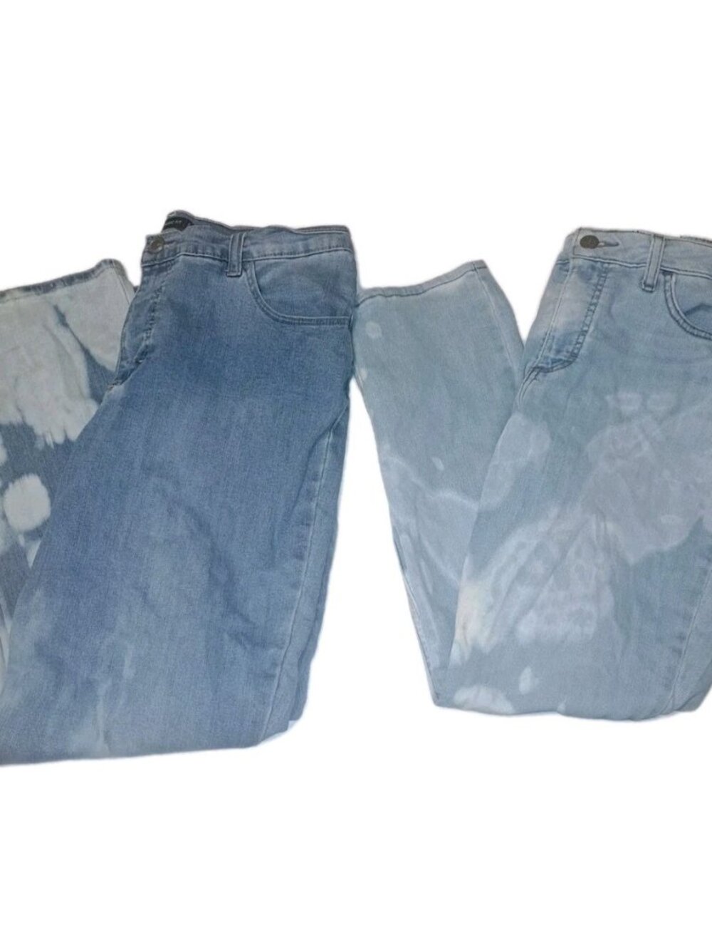 Lee Women's Size 12 Petite Blue Jeans 32x27 Custom Bleached Lot Of Two